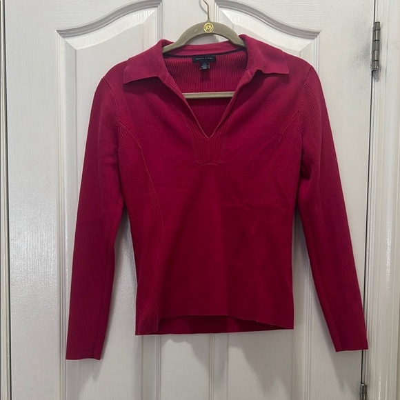 Tommy Hilfiger Pink Women's Collar Size Large Top - Picture 1 of 5